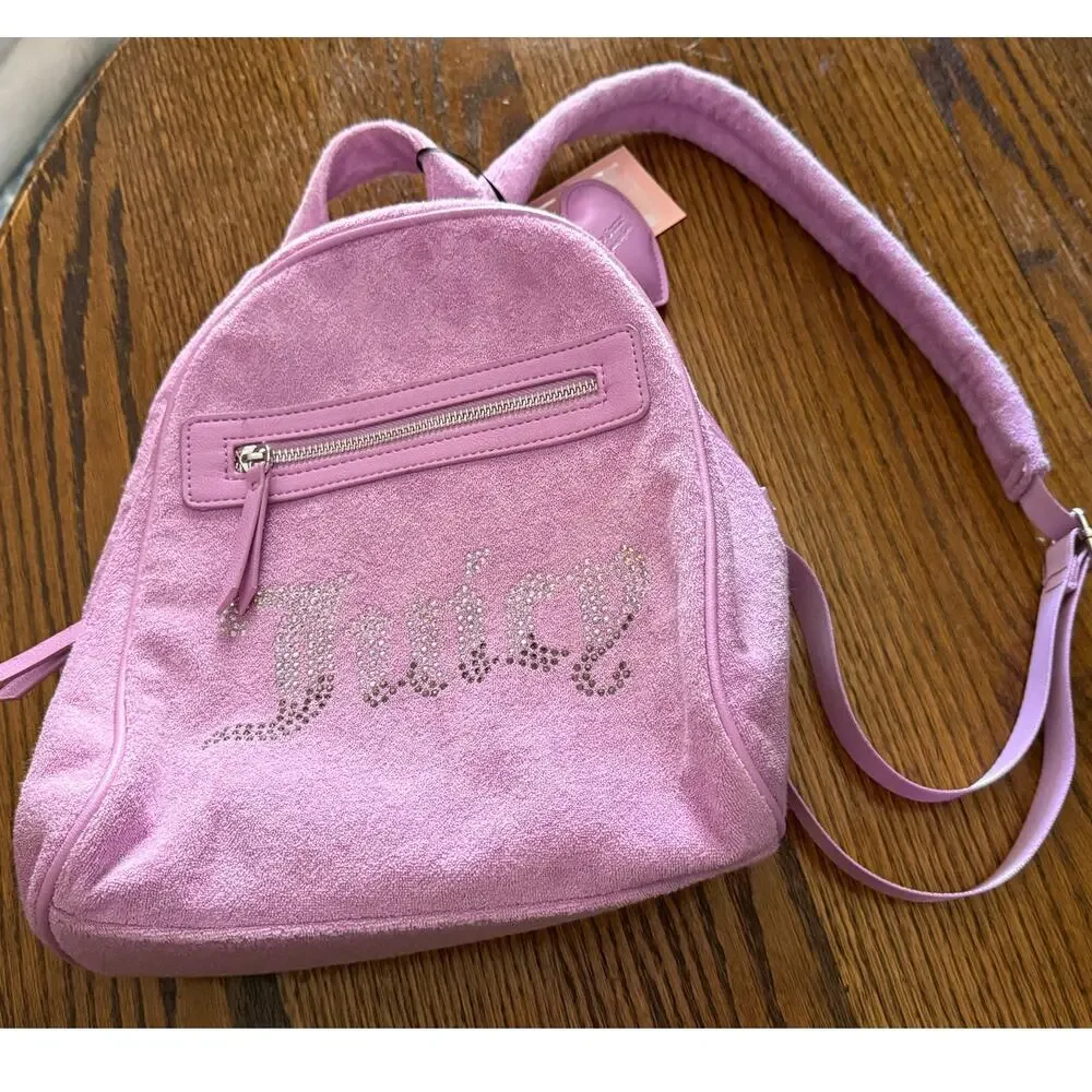 NWT Juicy Couture Big Spender Velour Mini Backpack - Violet Tulle